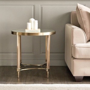 Hotel pequeño redondo muebles de té patas doradas metal moderno mesa auxiliar - Product Image 2