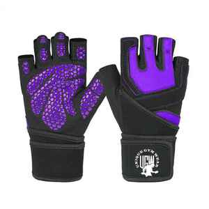 Nouveau style de gants de musculation en cuir réglables à demi-doigts antidérapants pour l'entraînement en salle de sport - Product Image 5