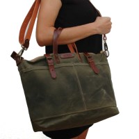 Sac fourre-tout personnalisé en cuir PU et toile de haute qualité fait à la main pour hommes/femmes pour le shopping