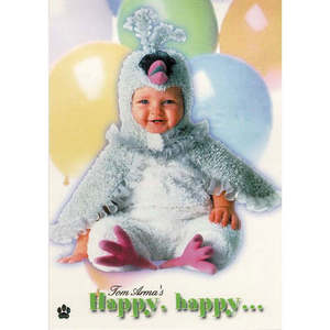 Carte postale pour bébé Tom Arma en tissu velours, motif oiseau - Product Image 1