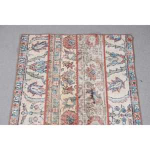 Alfombra Turca Vintage de 2,2x8,2 pies, Alfombra de Pasillo, Alfombra con Rayas Azules - Product Image 5