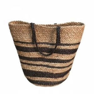 Sacs à main pour femmes en jute et coton tressé de style moderne, grande capacité, écologiques, élégants, pliables, fermeture ouverte, bandoulière - Product Image 1