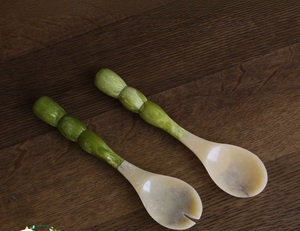 Cuillère et fourchette à salade en résine de luxe pour restaurants et fêtes, élégantes, faites à la main, écologiques, lavables au lave-vaisselle - Product Image 3