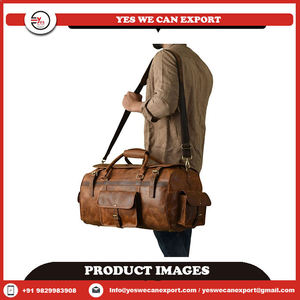 Sac de voyage de mode unisexe de taille cabine en cuir véritable de qualité supérieure avec fermeture à glissière Logo personnalisé Vente à bas prix - Product Image 5