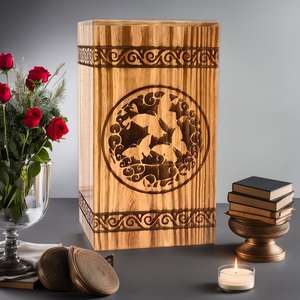 Wooden Urns <b>for</b> Human Cremation <b>Box</b> Funeral Tree <b>of</b> Life Adult <b>Ashes</b> Personalized Urn - Product Image 3