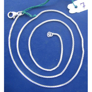 Collar de Plata con Cuentas, Cadena para el Cuello a la Moda - Product Image 1