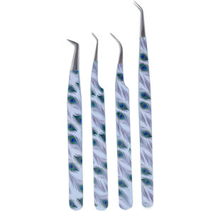 Pinzas de extensión de pestañas de volumen curvo de alto rendimiento personalizadas, herramienta de belleza de acero inoxidable con punta puntiaguda de doble filo - Product Image 5