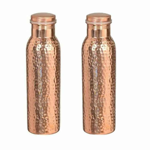 Meilleure vente Ayurveda santé avantage Joint gratuit étanche 950ML fait à la main pur argent cuivre bouteille d'eau pour unisexe - Product Image 2