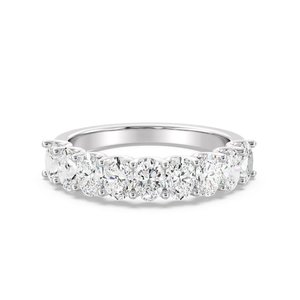 Anillo de Boda de Media Eternidad con Corte Ovalado y Borde Festoneado - Product Image 3