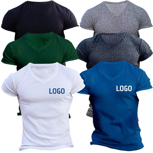 T-shirt de sport à logo personnalisé pour hommes, vêtements d'entraînement de sport à séchage rapide avec compresse, chemise de sport avec imprimé graphique - Product Image 6