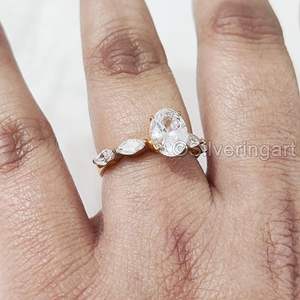 แหวนสตรีธรรมชาติสีขาวบุษราคัม CZ พลอยราศีเมถุน November birthstone Dainty STACKABLE Ring เครื่องประดับ925แหวนเงินสเตอร์ลิง - Product Image 5