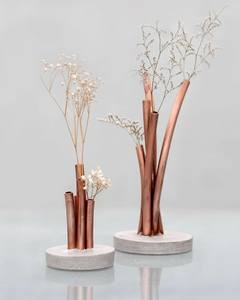 Jarrones de metal pequeños contemporáneos para Decoración de mesa, floreros elegantes simples para sala de estar u oficina - Product Image 4