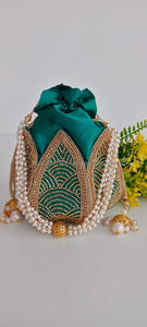 Nouveauté, superbe sac à main imprimé gaufré multicolore, Zardozi, pour travail, soirée nuptiale, sac à main traditionnel pour femmes - Product Image 3