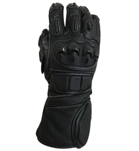 Guantes de Motociclismo de Cuero Genuino con Logotipo Personalizado, Guantes de Carreras con Protección Rígida Blanca, Transpirables y Protectoras para Motociclistas - Product Image 1