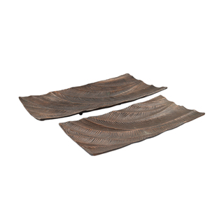 Dernier plateau en forme de rectangle de concepteur avec un plateau à collation en bois de qualité puissante et une conception de finition en émail - Product Image 5