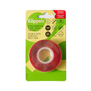 1,5 m. Nastro biadesivo trasparente ad alta resistenza con rete da 19 mm. (Kppels C1008T) (Confezione blister) - Product Image 1