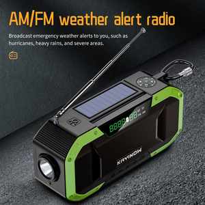 <span class=keywords><strong>Radio</strong></span> météo d'urgence solaire portable pour extérieur, étanche, avec batterie 5000 mAh, <span class=keywords><strong>radio</strong></span> AM/FM et lampe torche - Product Image 5