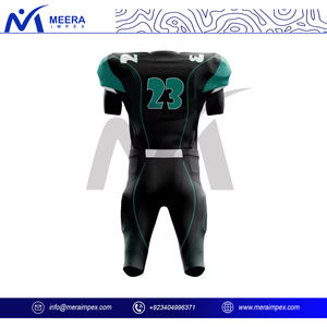 เครื่องแบบฟุตบอลอเมริกันแบบแห้งเร็วของผู้ชายชุดฟุตบอลแบบ100% น้ำหนักเบาพิมพ์ชื่อทีมและโลโก้แบบกำหนดเองระบายอากาศได้ - Product Image 4