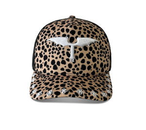Wholesale Unisex Baseball Caps in Stock 5-Panel <b>Hats</b> Two Tone Beige Cheetah <b>Leopard</b> Pattern Street Style Sporty Blank Plain Caps - Product Image 6