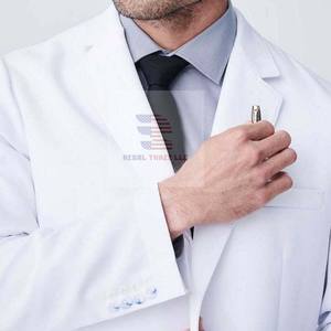 Ventes en gros de blouses de laboratoire unisexes pour médecins, blouses d'hôpital, tricotées, 100% coton, respirantes et confortables - Product Image 4