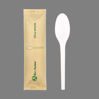 Ensemble de couverts jetables en CPLA de qualité supérieure, 6 pouces, fourchette, cuillère, couteau, compostables, écologiques, pour la restauration