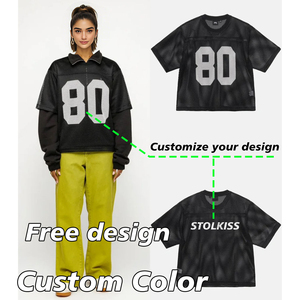 Camiseta clásica de fútbol americano personalizada, camiseta de equipo de fútbol callejero con sublimación de malla transpirable, camiseta 80 - Product Image 2