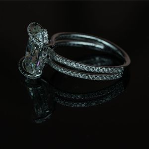 Anillo de diamante cultivado en laboratorio de lujo de 3.50Ct corte ovalado VS1 IGI SGL certificado Oro rosa oro plata compromiso boda joyería proveedor - Product Image 3