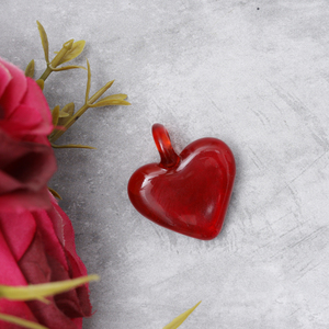 ที่มีคุณภาพสูงที่ทำด้วยมือหรูหราหัวใจสีแดงโคมไฟทำงานแก้วตกแต่งจี้สำหรับสวมใส่ทุกวัน DAJ-61/59494การออกแบบล่าสุด - Product Image 2