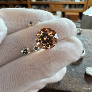 Meilleure qualité extraordinaire 6 Crt taille brillante ronde belle couleur Orange D diamant de laboratoire pierre précieuse Moissanite en vrac - Product Image 1