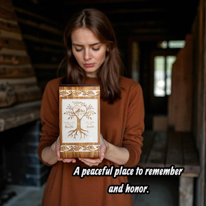 Urna de cremación de árbol de la vida de palisandro hecha a mano, caja de cenizas de madera, recuerdo conmemorativo, urna de cremación decorativa para cenizas - Product Image 3