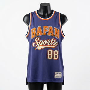 Camiseta de baloncesto para mujer, poliéster de alta calidad, tela de malla transpirable, color morado, sin mangas, logotipo sublimado personalizado, algodón - Product Image 4
