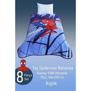 Set per dormire da 8 pezzi Spiderman-copripiumino + copriletto + coperta + doppio cuscino