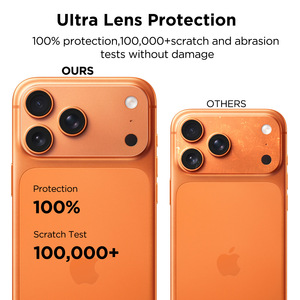 ฟิล์มกันรอยเลนส์กล้องแบบเต็มจอ PET บางเฉียบ ป้องกันแสงสะ<span class=keywords><strong>ท</strong></span>้อน ความแข็ง 9H ระดับ HD สำหรับ iPhone 17 16 15 Pro Max ผลิตโดย ODM มืออาชีพ - Product Image 5