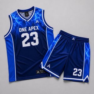 Uniforme de Baloncesto Personalizado Blue Lightning, Conjunto de Camiseta y Pantalones Cortos para Hombre, Transpirable, de Secado Rápido, Ropa Deportiva de Equipo, OEM, ODM, Venta al Por Mayor - Product Image 4