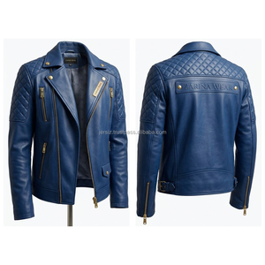 Chaqueta de Cuero para Hombre, Estilo Casual, Corte Ajustado, Chaqueta de Motociclista, Prenda Exterior Elegante para Todas las Temporadas - Product Image 3