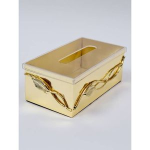 Elegante soporte para caja de pañuelos de caligrafía árabe, diseño acrílico y dorado de primera calidad para decoración del hogar, dispensador de servilletas elegante - Product Image 2