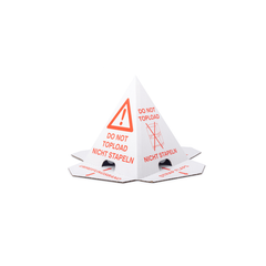 Protezione per impilamento pallet "Non impilare" – Tappi per pallet autoadesivi bianco-rossi, bilingue - Product Image 1
