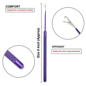 Professional Stainless Steel Hair Extension Pulling Hook <b>Needle</b> Tool Micro Ring Extensions Durable Reusable GEMSTONE for Lace - Product Image 3