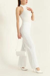 กางเกงวอร์มขายาวลายทางทรงหลวมแบบพาราชูทสำหรับผู้หญิง ดีไซน์ต่อผ้าแบบกำหนดเอง ระบายอากาศได้ดี สวมใส่สบาย - Product Image 5