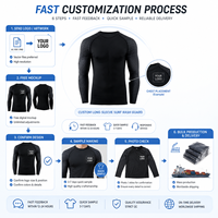 Maillot de surf anti-frottement à manches longues UPF 50 à séchage rapide en polyester et élasthanne, personnalisable avec logo, vente en gros OEM ODM