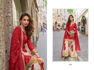 ชุดสูทพาลาซโซฟรีไซส์ลายดอกไม้งานปักลายดอกไม้แห้งเร็วเหมาะสำหรับงานปาร์ตี้ - Product Image 3