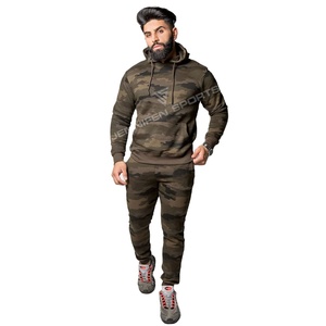 Survêtements légers pour hommes, imprimés camouflage personnalisés, en coton, avec capuche, en molleton épais, séchage rapide, respirants, pour l'hiver - Product Image 1