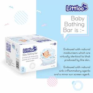 Barra de baño para bebés Barra de bebé suave y suave para la piel | Jabón limpiador hipoalergénico, probado dermatológicamente-[2 X 75gm] - Product Image 2