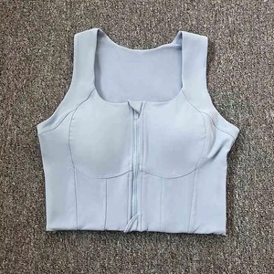 Sujetador Deportivo Sin Costuras para Mujer Talla Grande con Cierre Frontal, Resistente a Impactos, Alta Elasticidad, 100% Poliéster, para Yoga y Fitness - Product Image 2