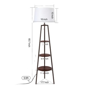 Amazon Offre Spéciale – lampe sur pied LED moderne de couleur noire, lampe longue durée pour décoration de maison/hôtel avec étagère - Product Image 1