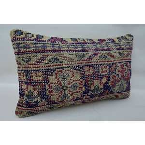 Oreiller de traversin en laine multicolore Bohème Kantha Patchwork 12x20 pouces Tissé Brodé Imprimé Vintage Artistique Décor Antidérapant - Product Image 2