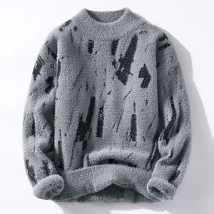 Vente en gros de pulls à col roulé en laine vintage surdimensionnés pour hommes 2024 pulls en coton chaud d'hiver respirant décontracté tricoté Design - Product Image 3