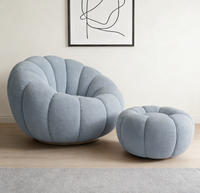 Promotion Fauteuil d'appoint citrouille, Canapé paresseux moelleux, Fauteuil de détente très élastique pour Salon et Balcon