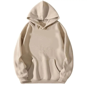 Sudadera con Capucha Extra Grande Beige Personalizada para Hombre, Capucha de Doble Capa, Bolsillo Tipo Canguro, Sudadera de Felpa Francesa de Primera Calidad, Estilo Urbano - Product Image 6
