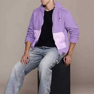 Veste en sherpa pour homme, prix bas OEM, tissu respirant, design personnalisé, couleur unie, manches longues, vêtements d'hiver, veste en sherpa à vendre - Product Image 5